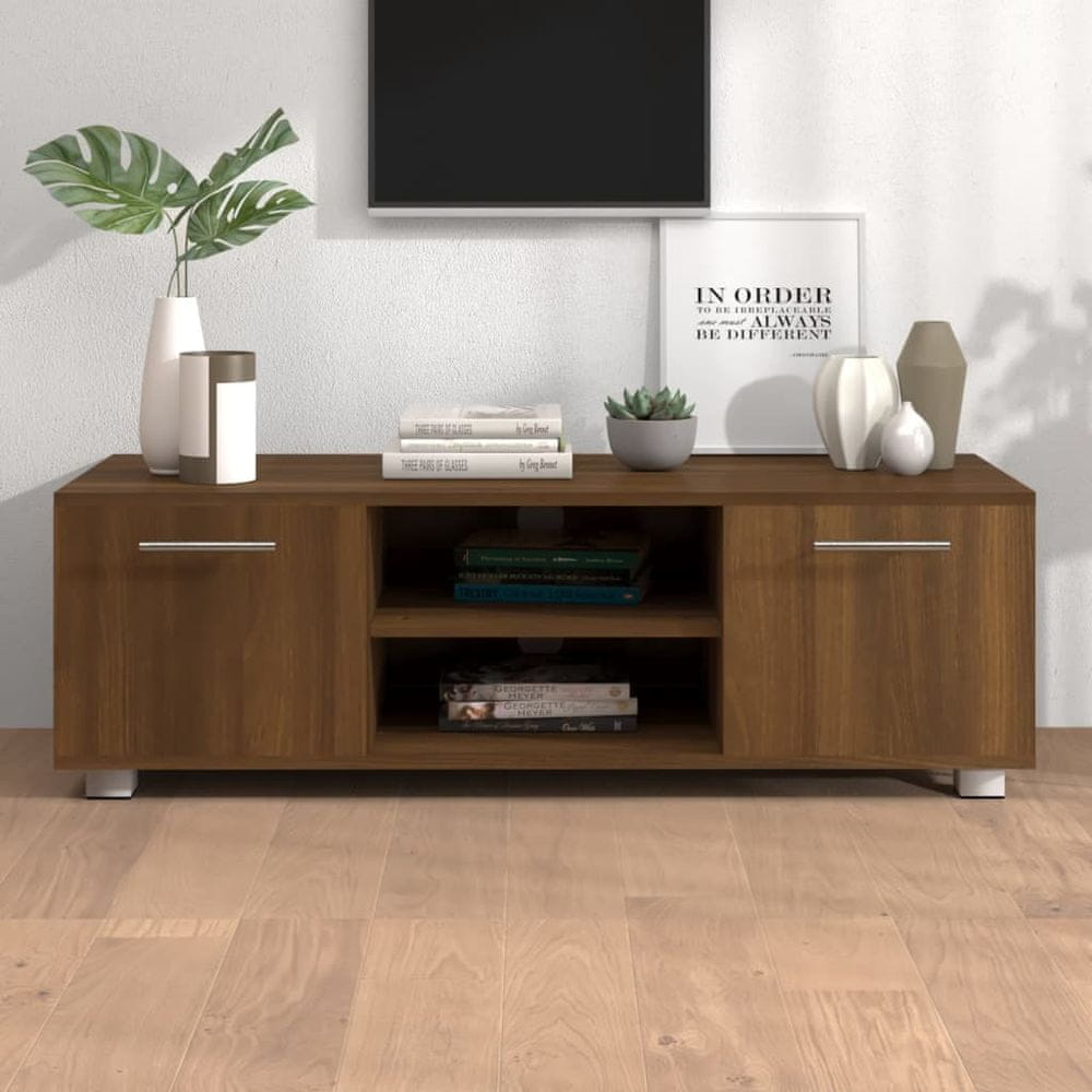 Vidaxl TV stolík hnedý dub 110x40x35 cm spracované drevo